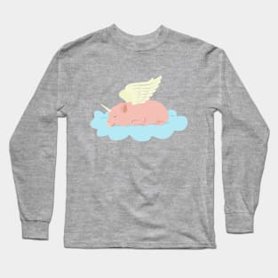 Unipiggy sleeping on a cloud Long Sleeve T-Shirt